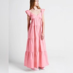 ModCloth Notes Of Grace Tiered Maxi Dress Pink Size XL New With Tags Ruffle Long